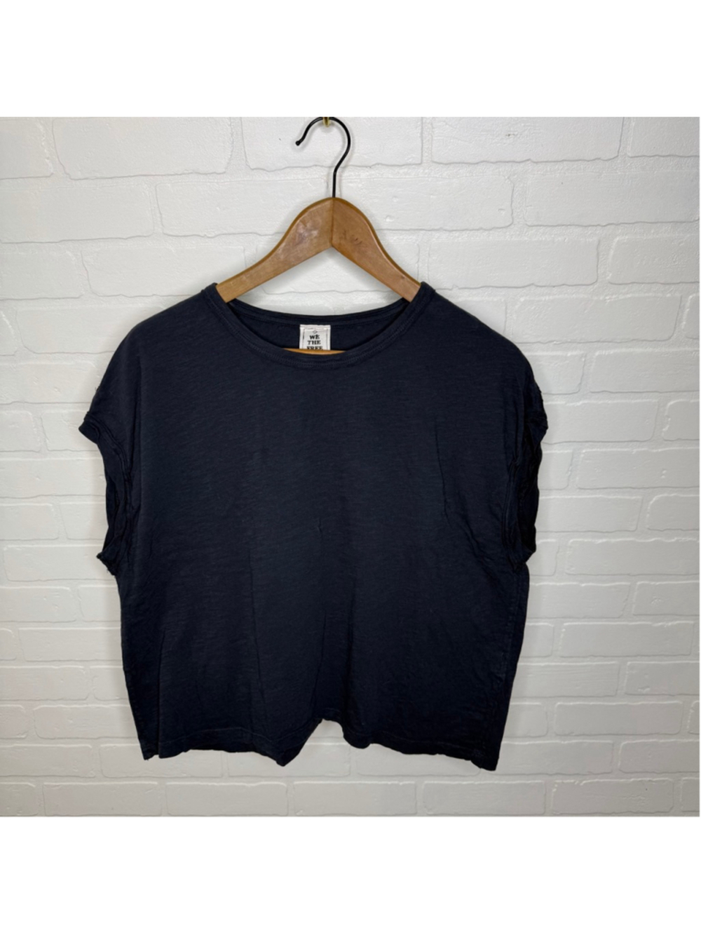 Free People Black Cotton Tee sz XS